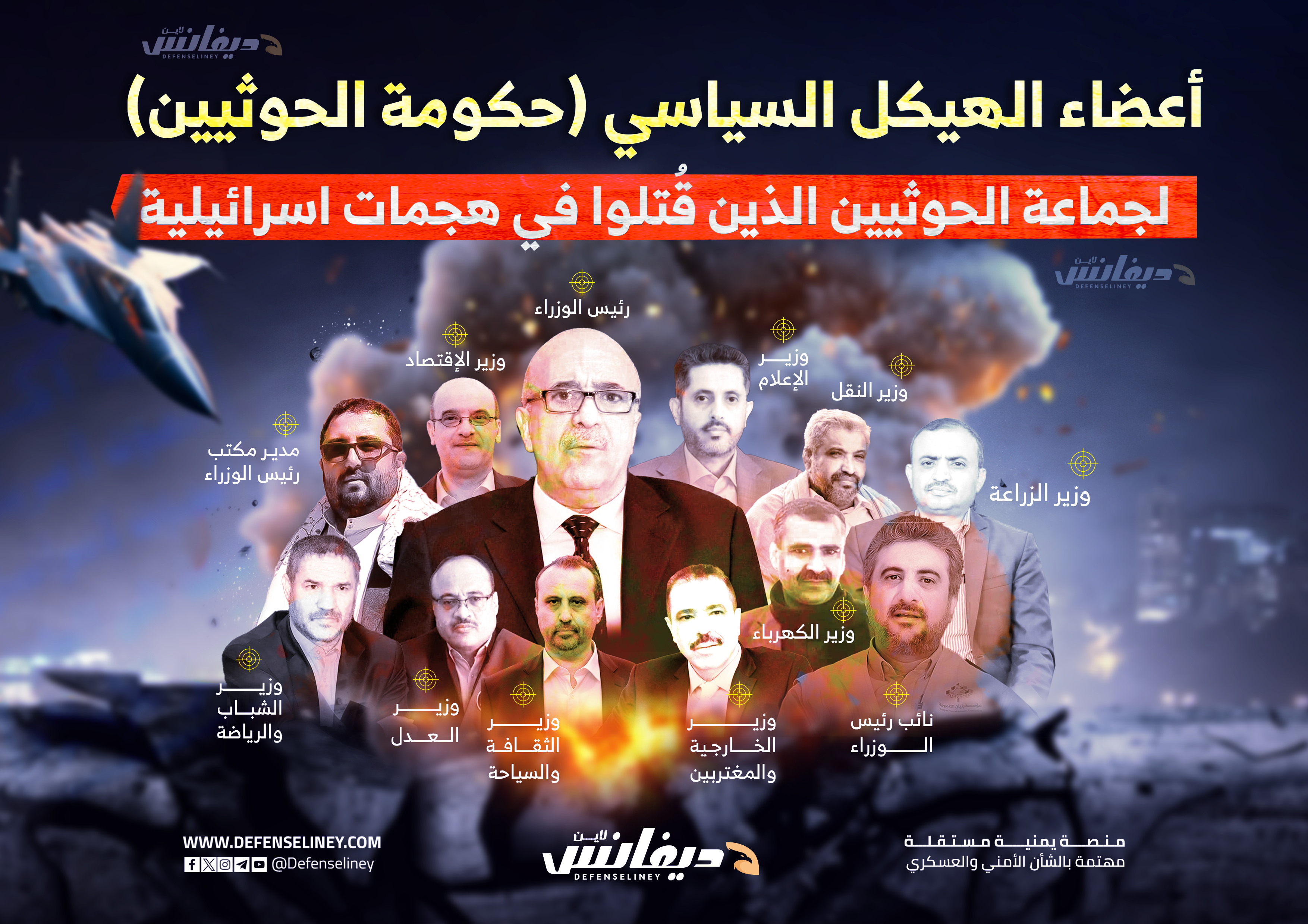 أعضاء حكومة الحوثين الذين قضوا في هجمات إسرائيلية (تفاصيل وحصيلة أولية)